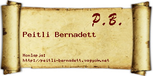 Peitli Bernadett névjegykártya